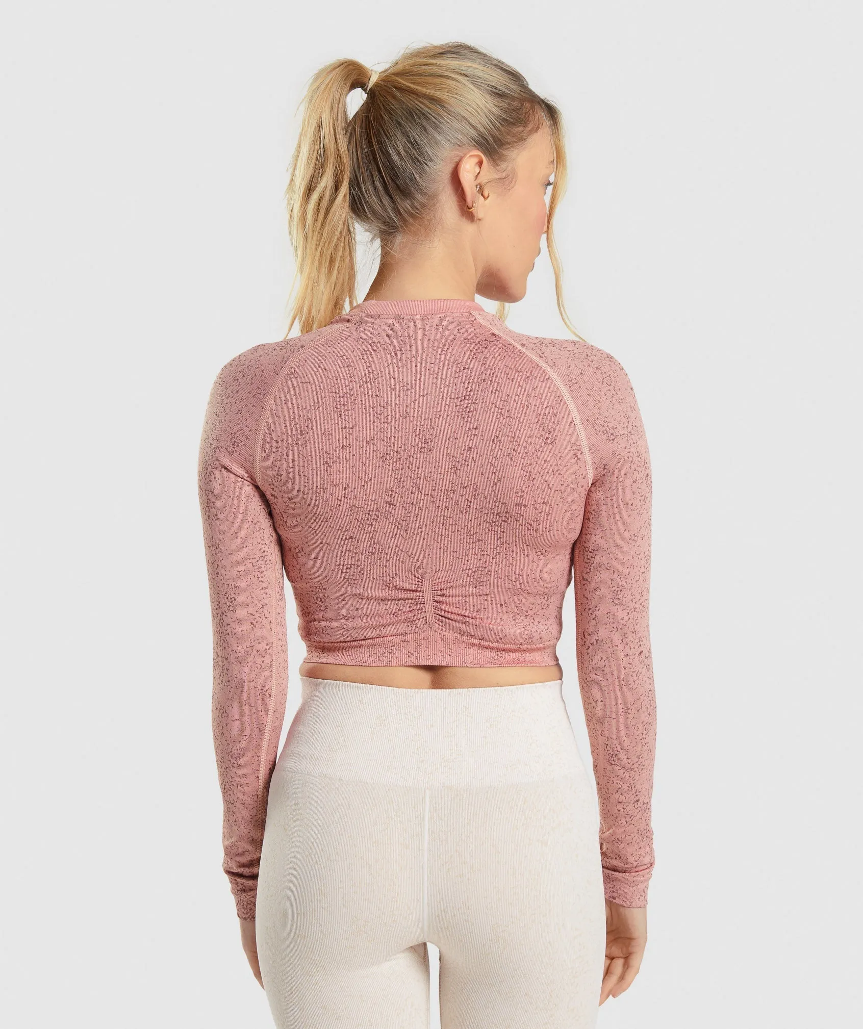 Gymshark Adapt Fleck Seamless Long Sleeve Crop Top - Mineral | Paige Pink sold by Gymshark product image thumbnail 2