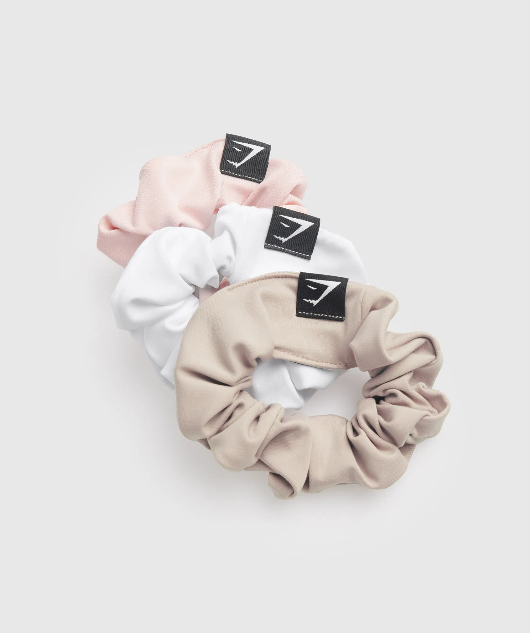 Gymshark Scrunchies 3pk - White/Blush Pink/Misty Pink sold by Gymshark