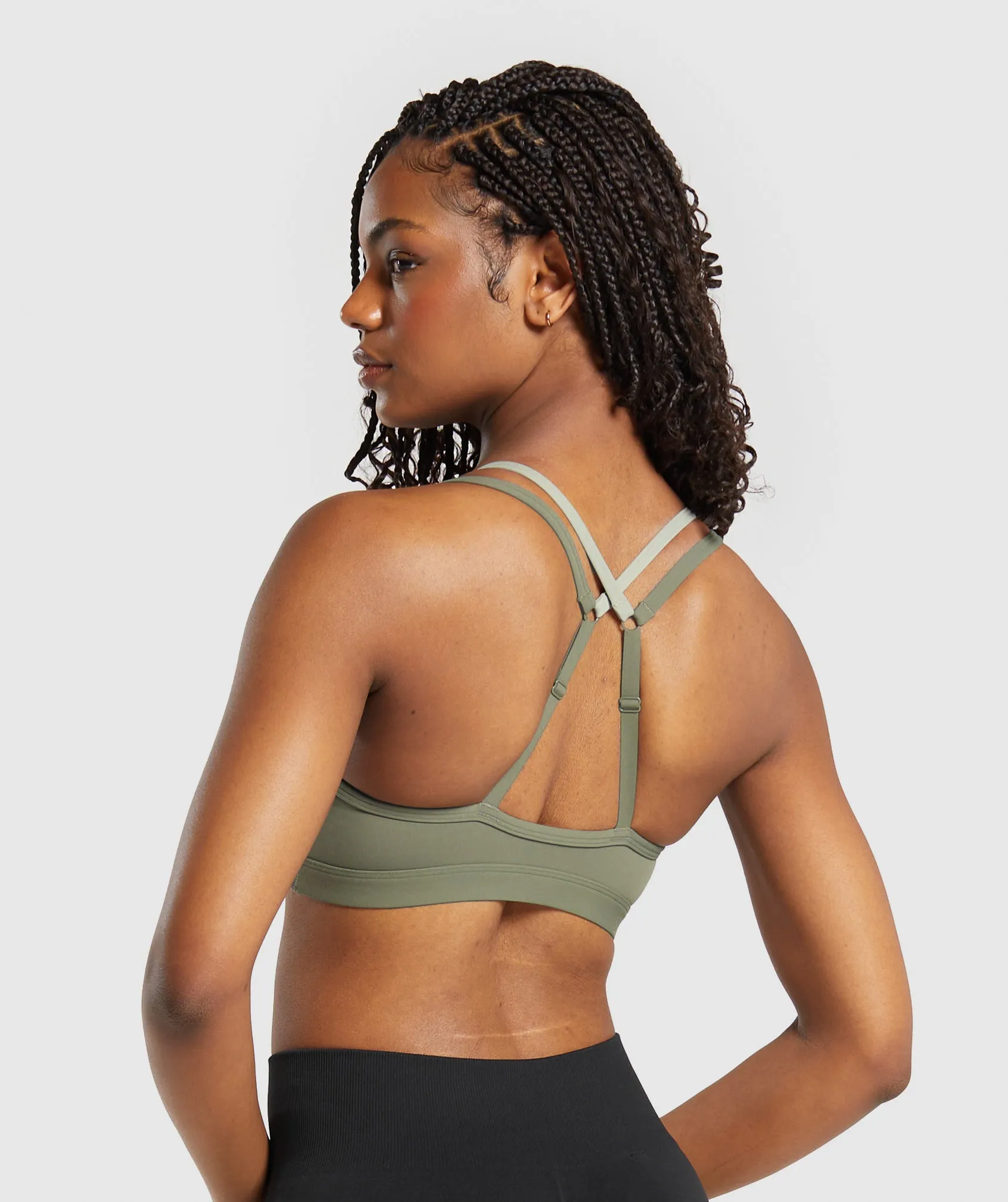 Gymshark Double Up Sports Bra - Base Green/Chalk Green sold by Gymshark product image thumbnail 2