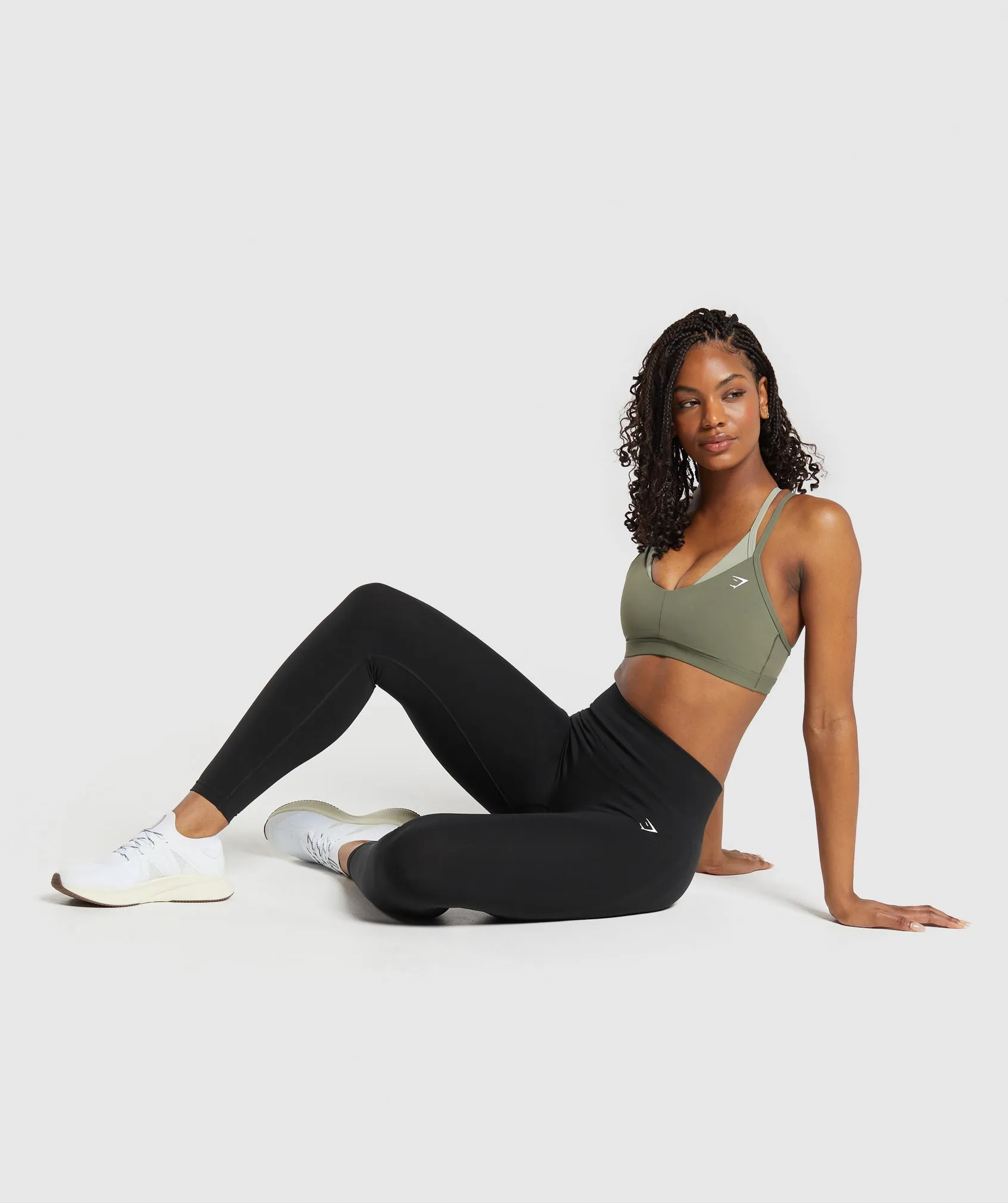 Gymshark Double Up Sports Bra - Base Green/Chalk Green sold by Gymshark product image thumbnail 4