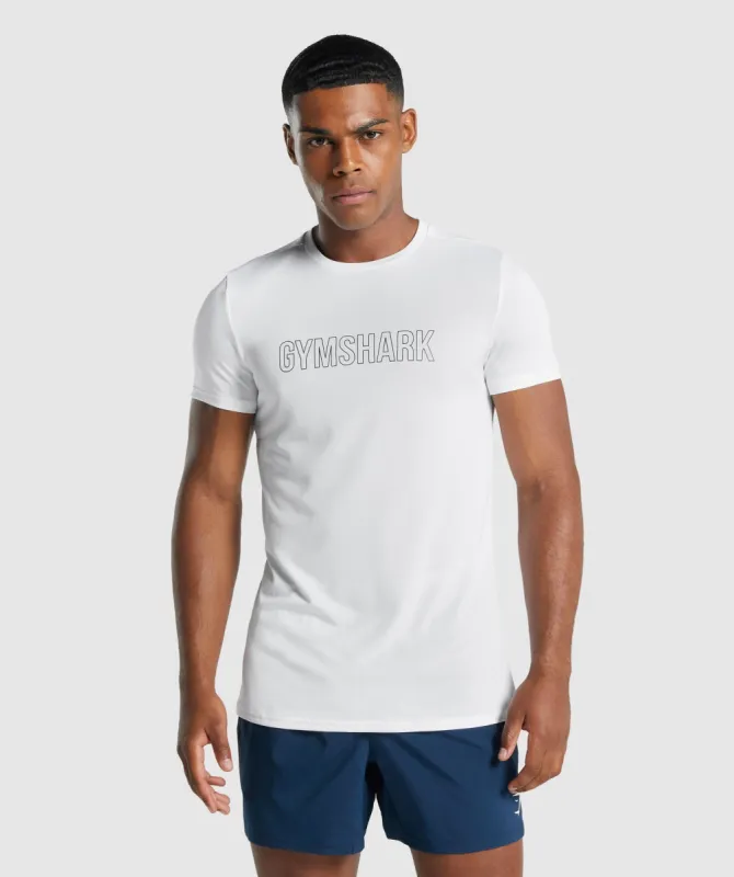 Gymshark Arrival Graphic T-Shirt - White sold by Gymshark