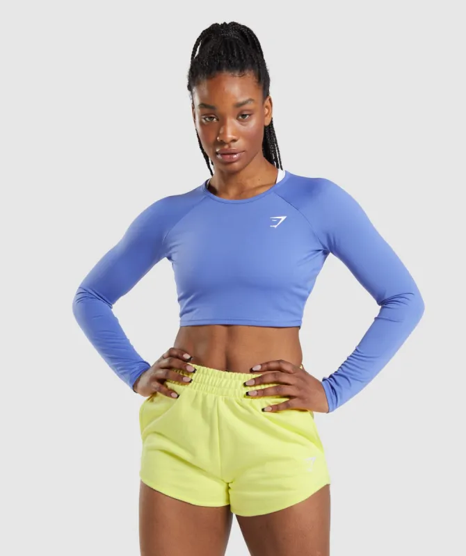 Gymshark Training Long Sleeve Crop Top - Court Blue sold by Gymshark