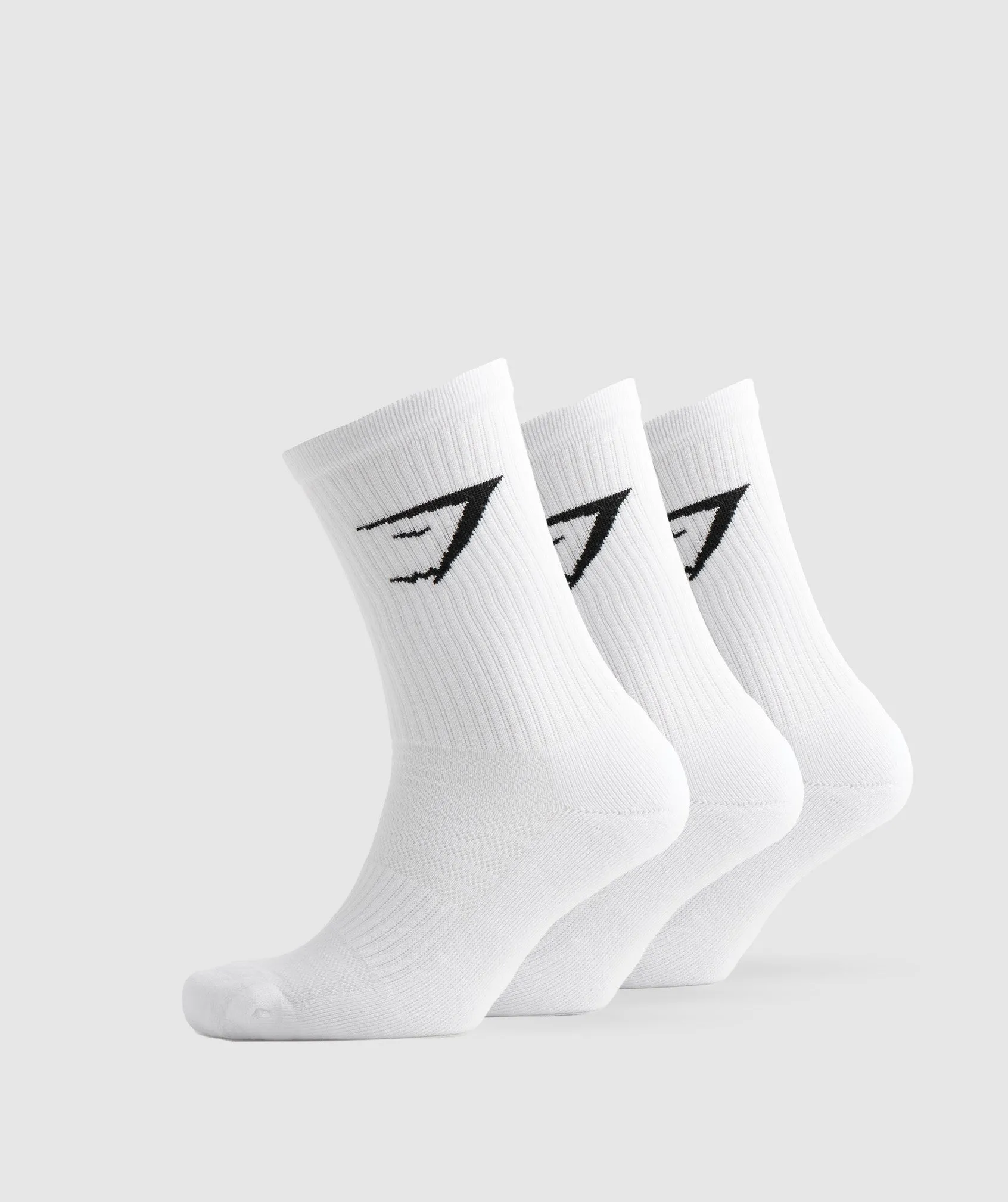 Gymshark Crew Socks 3pk - White sold by Gymshark