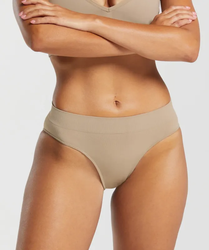 Gymshark Seamless Brief - Cement Brown sold by Gymshark