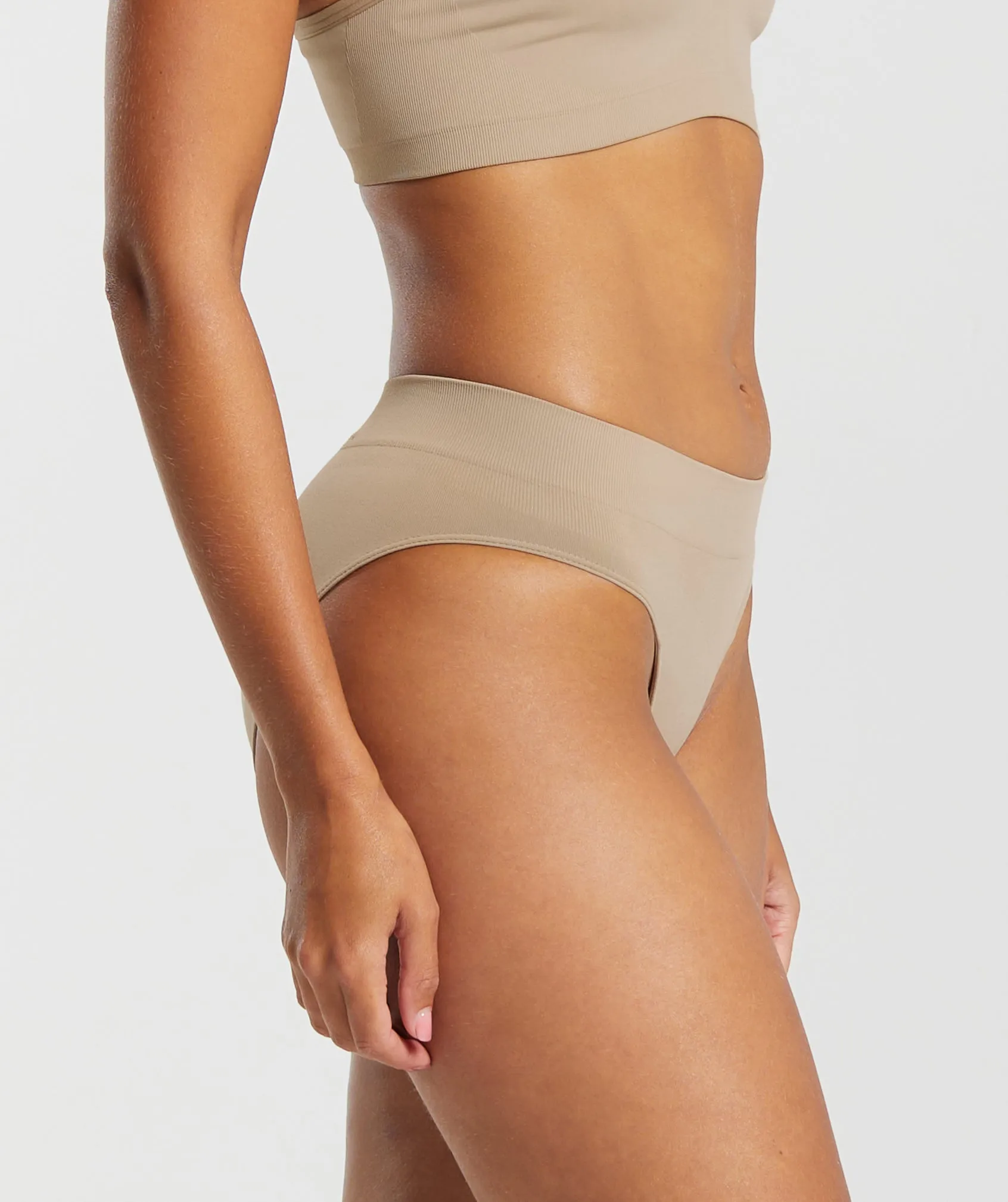 Gymshark Seamless Brief - Cement Brown sold by Gymshark product image thumbnail 3