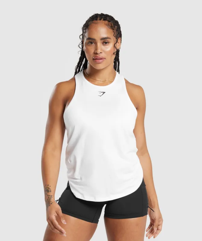 Gymshark Training Cotton Tank - White sold by Gymshark