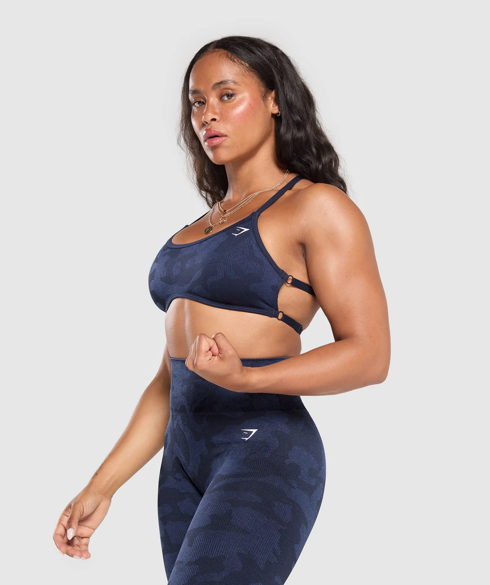 Gymshark Adapt Camo Minimal Bra - Midnight Blue/Ash Blue sold by Gymshark product image thumbnail 4