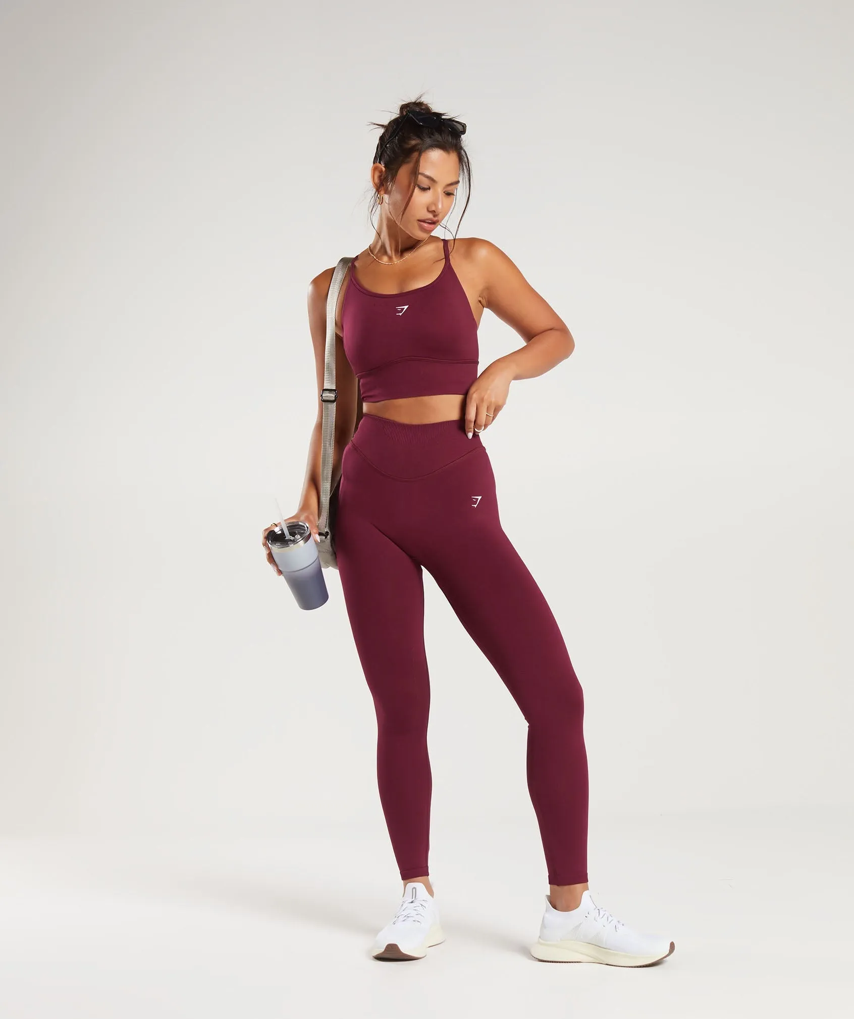 Gymshark Sweat Seamless Leggings - Plum Pink sold by Gymshark product image thumbnail 4