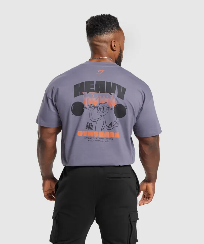 Gymshark Heavy Metal T-Shirt - Purple sold by Gymshark