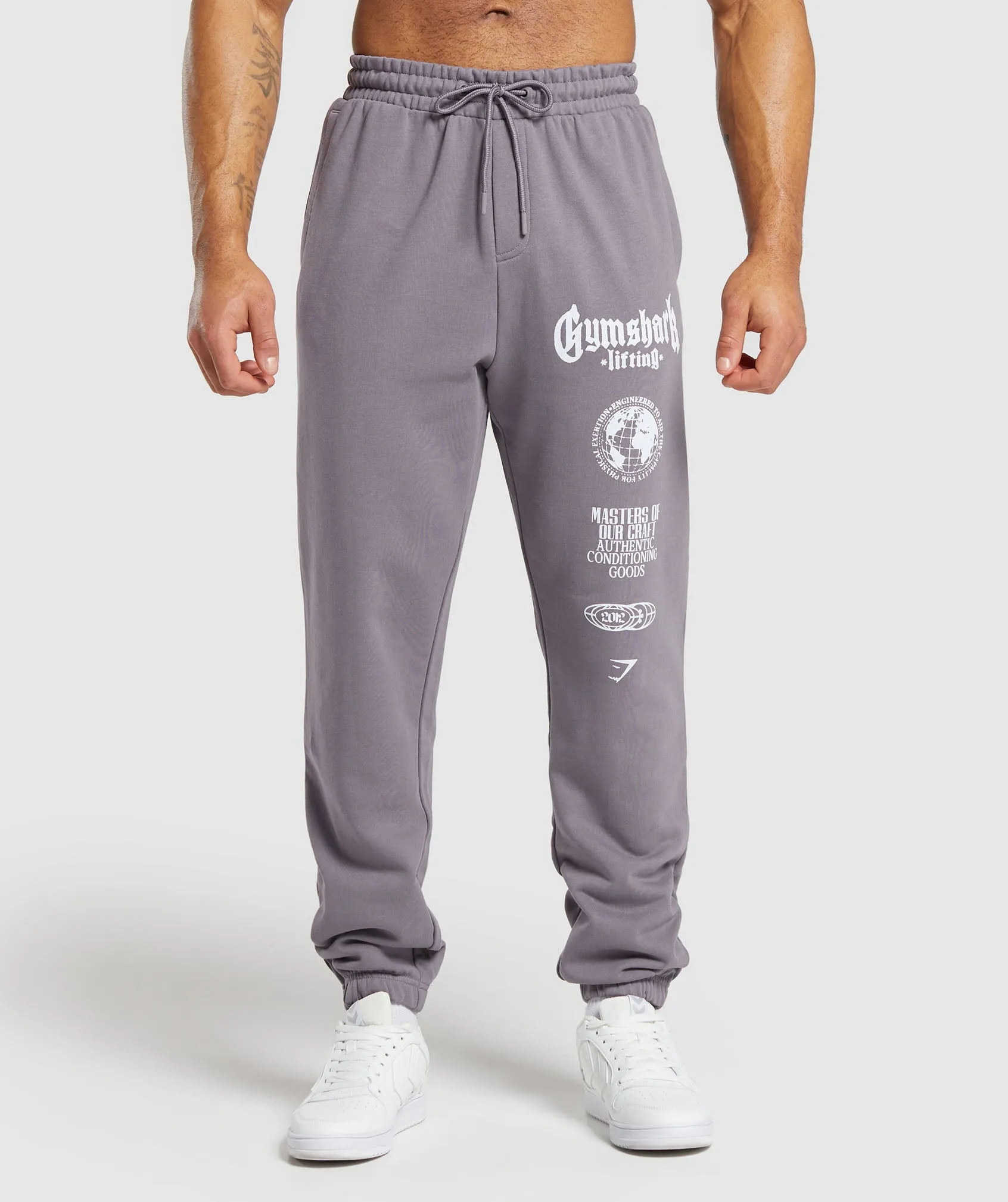 Gymshark Global Lifting Oversized Essential Joggers - Fog Purple sold by Gymshark