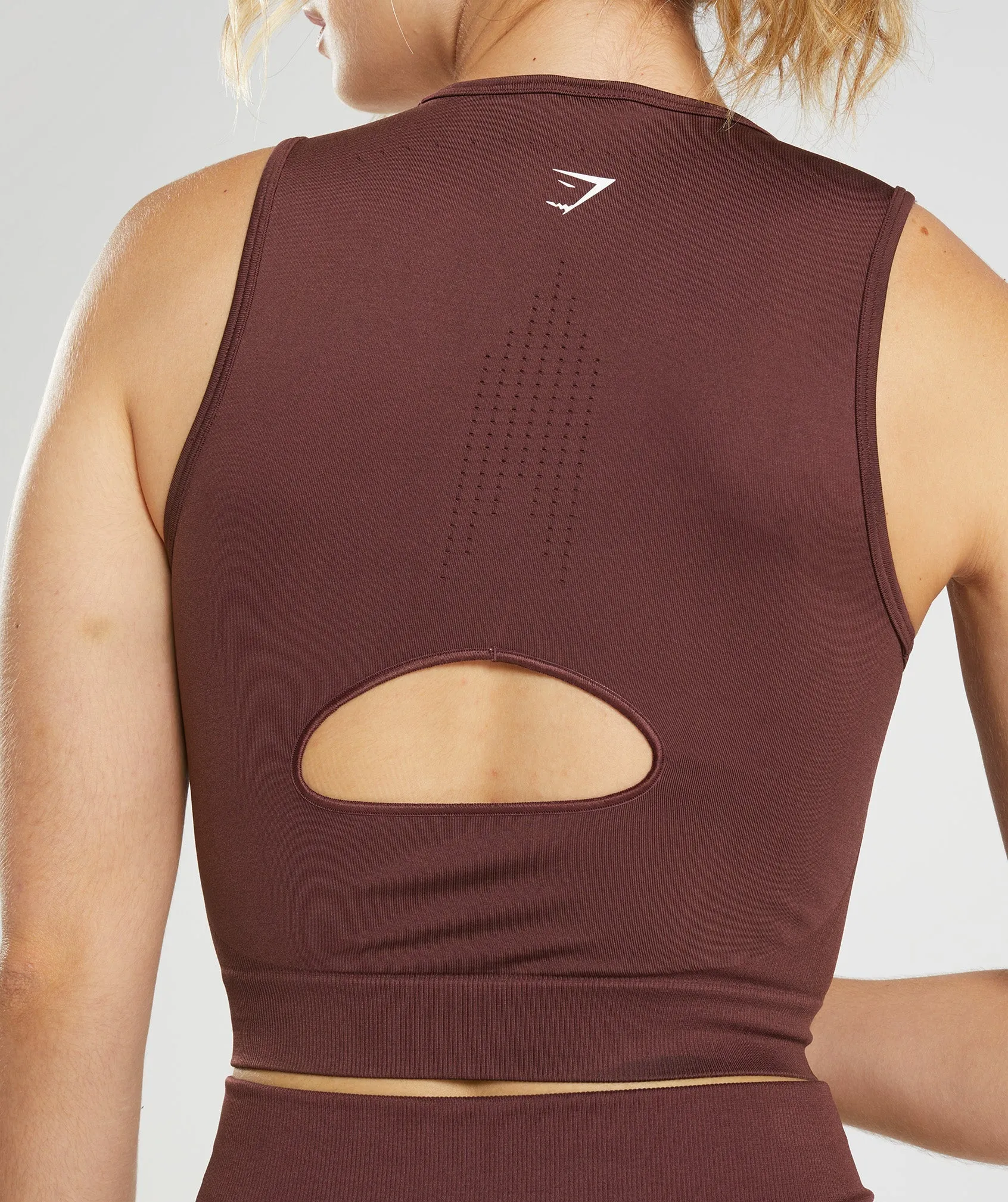 Gymshark Sweat Seamless Midi Tank - Baked Maroon sold by Gymshark product image thumbnail 5