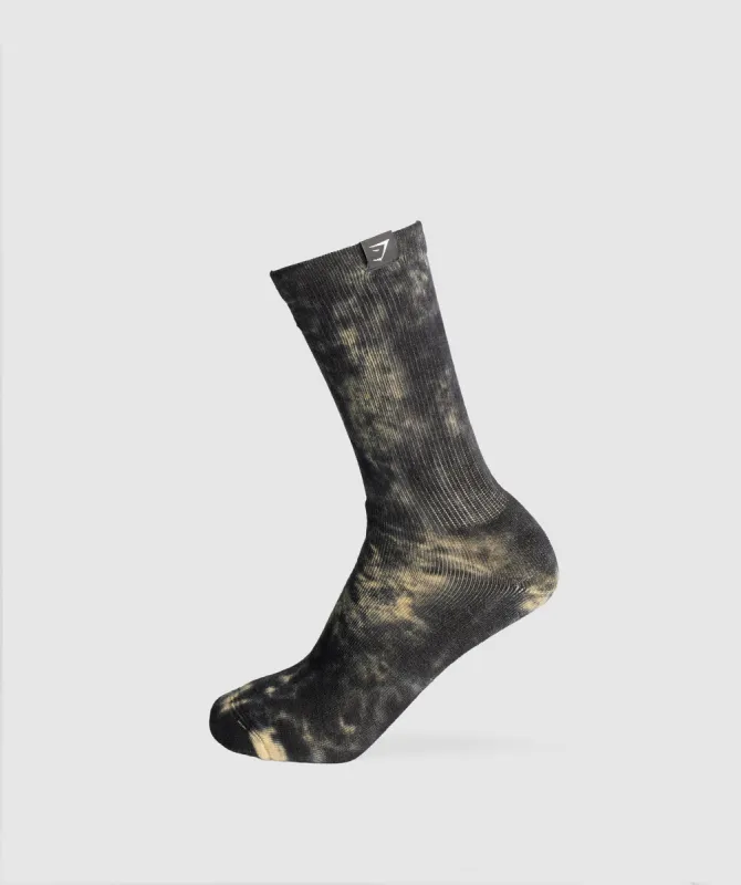 Gymshark Summer Tie Dye Crew Socks - Black sold by Gymshark