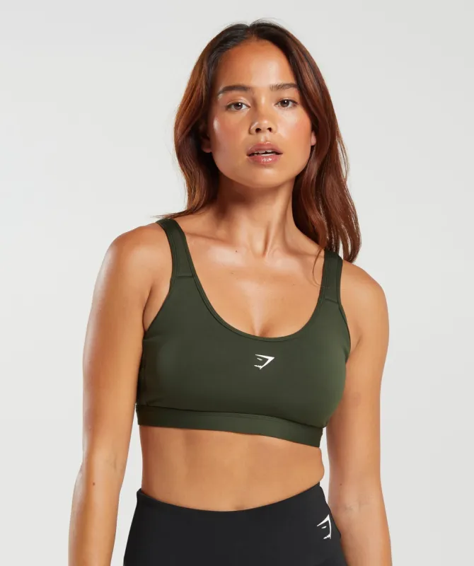 Gymshark Fraction Sports Bra - Winter Olive sold by Gymshark