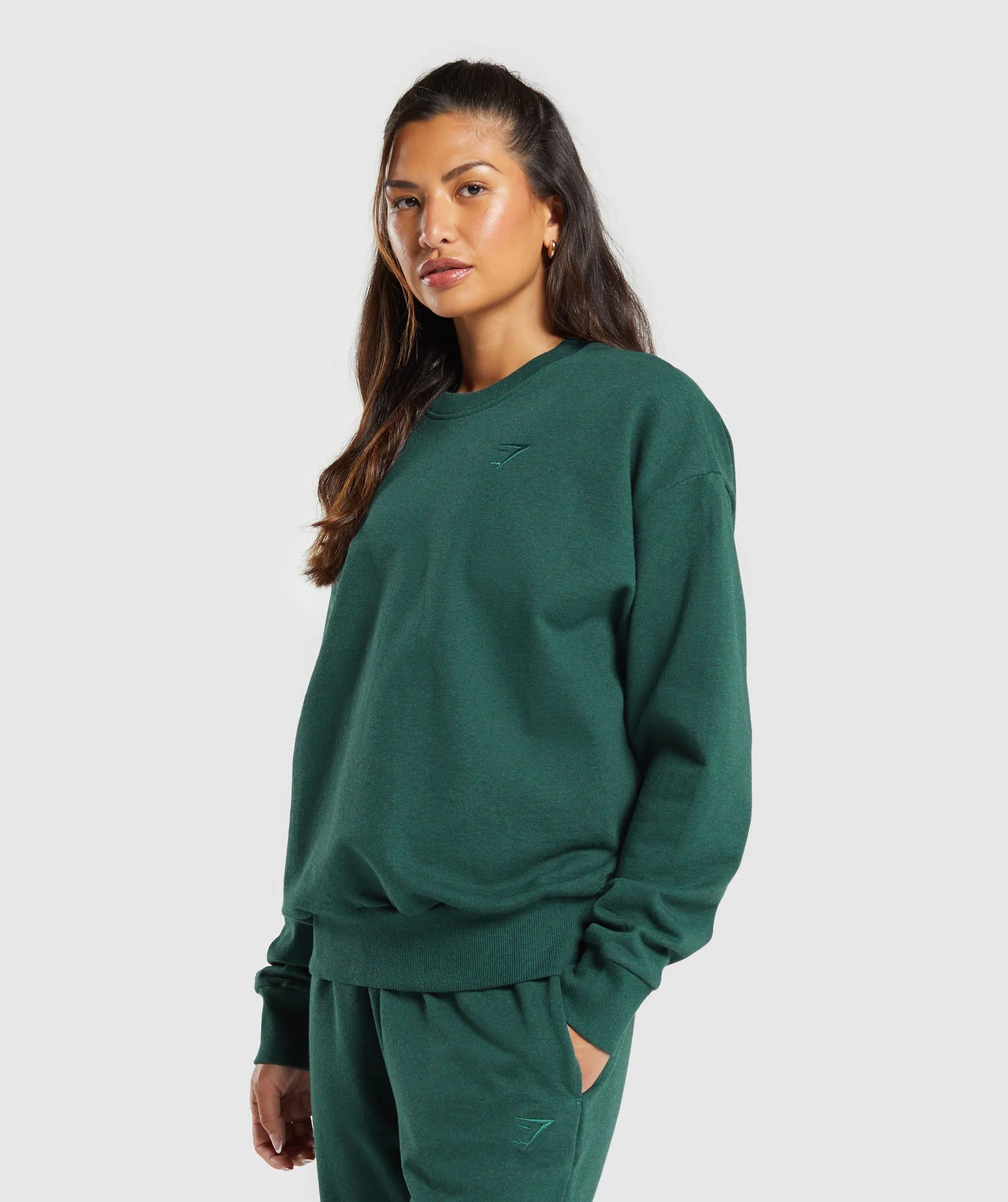 Gymshark Rest Day Sweats Oversized Crew - Bros Bold Teal Marl sold by Gymshark product image thumbnail 3