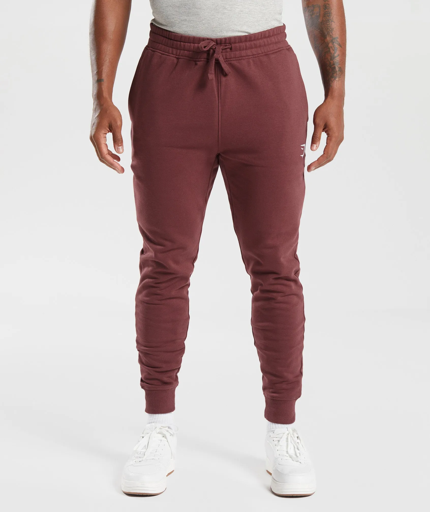 Gymshark Crest Joggers - Washed Burgundy sold by Gymshark