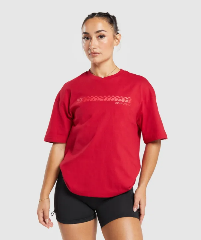 Gymshark Motorcross Oversized T-Shirt - Carmine Red sold by Gymshark