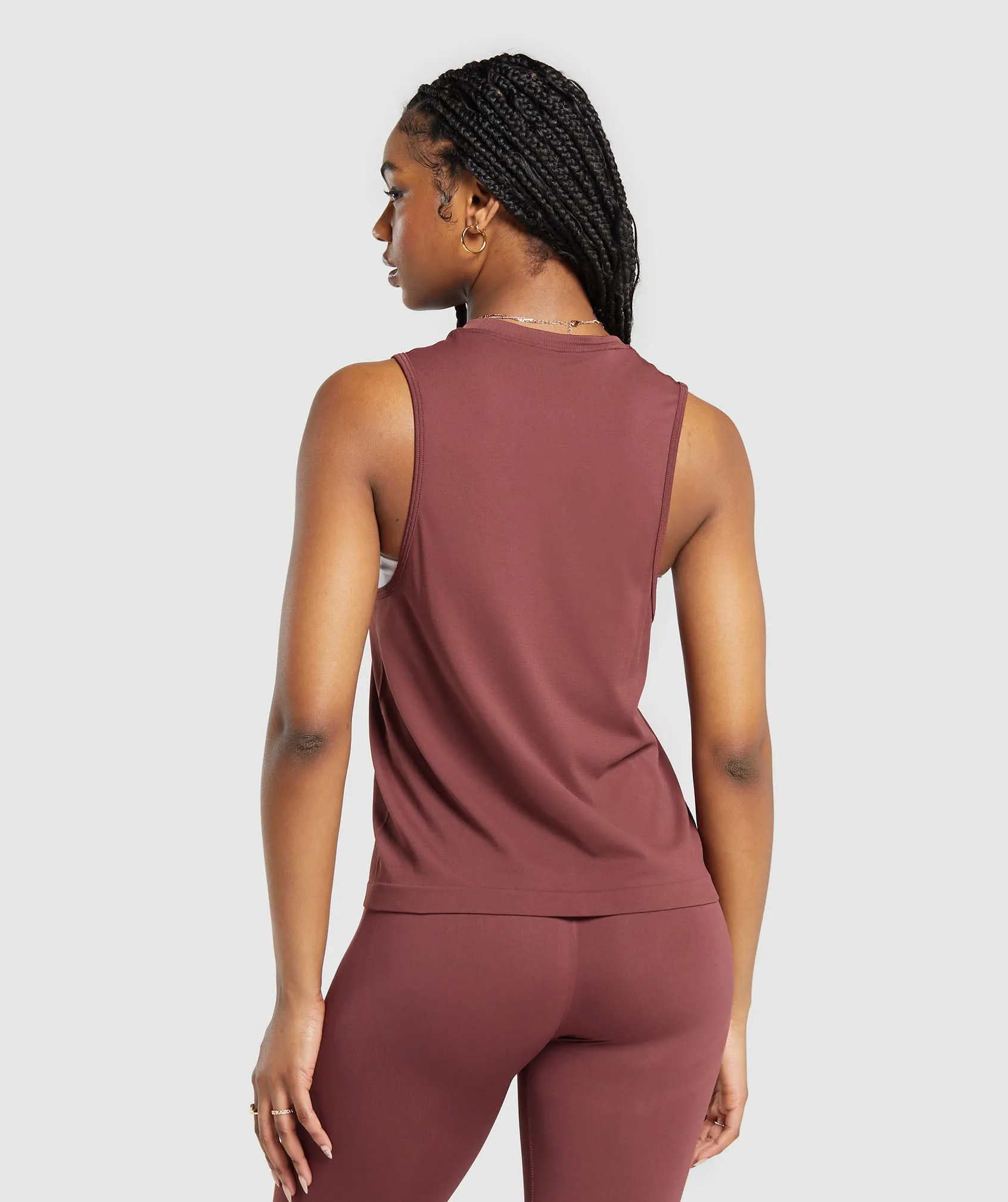 Gymshark Everyday Seamless Tank - Burgundy Brown sold by Gymshark product image thumbnail 2