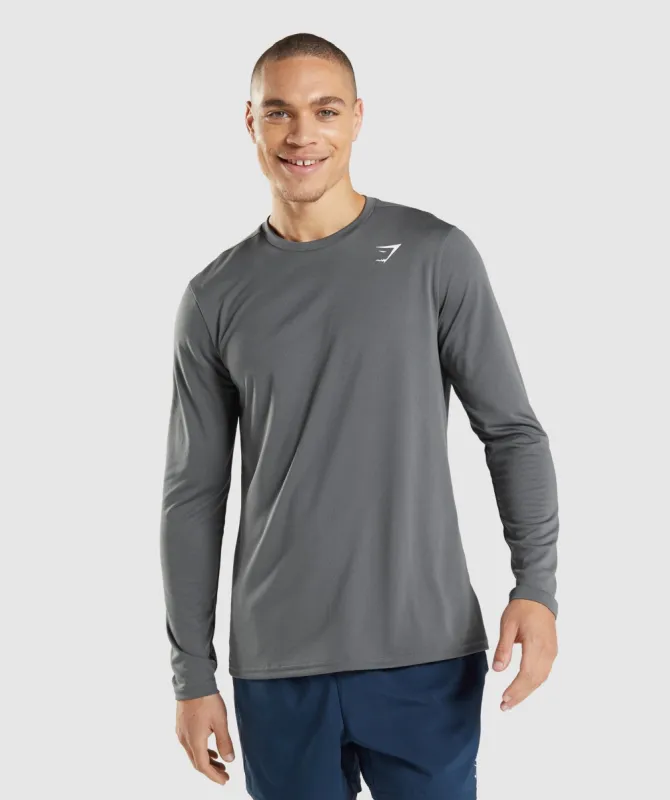 Gymshark Arrival Long Sleeve T-Shirt - Charcoal sold by Gymshark