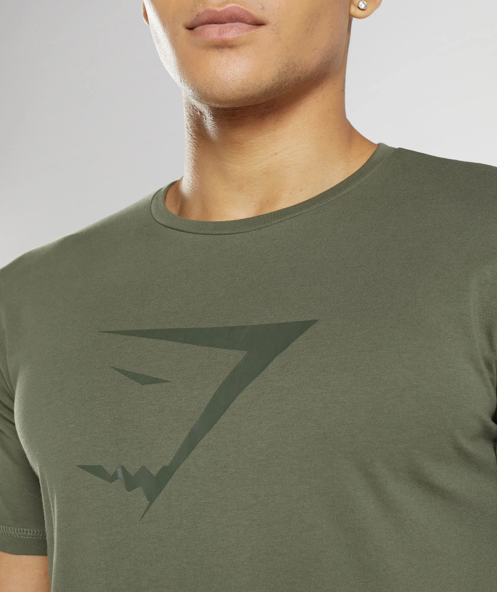 Gymshark Sharkhead Infill T-Shirt - Core Olive sold by Gymshark product image thumbnail 3