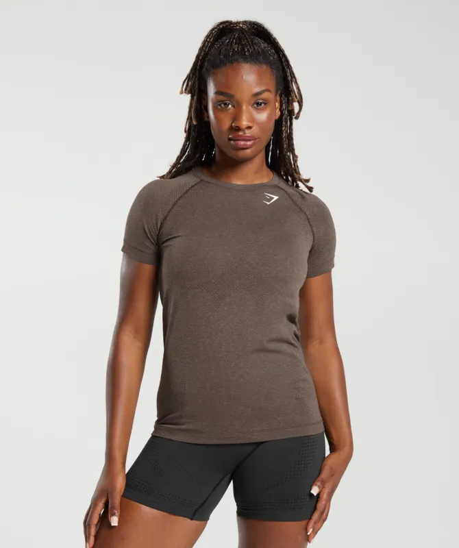 Gymshark Vital Seamless 2.0 Light T-Shirt - Brown Marl sold by Gymshark