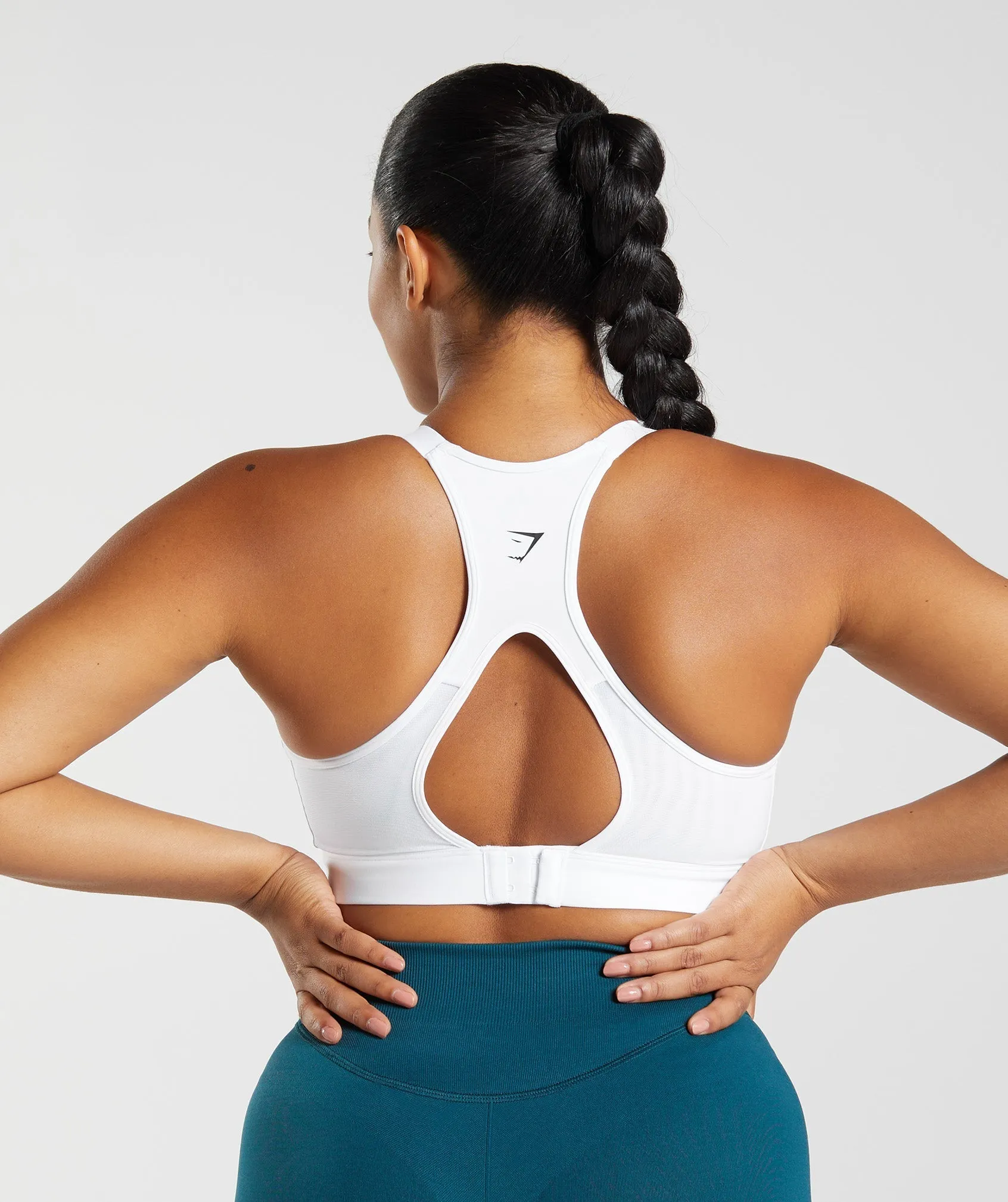 Gymshark Cut Out Back High Support Sports Bra, B/C-E/F - White sold by Gymshark