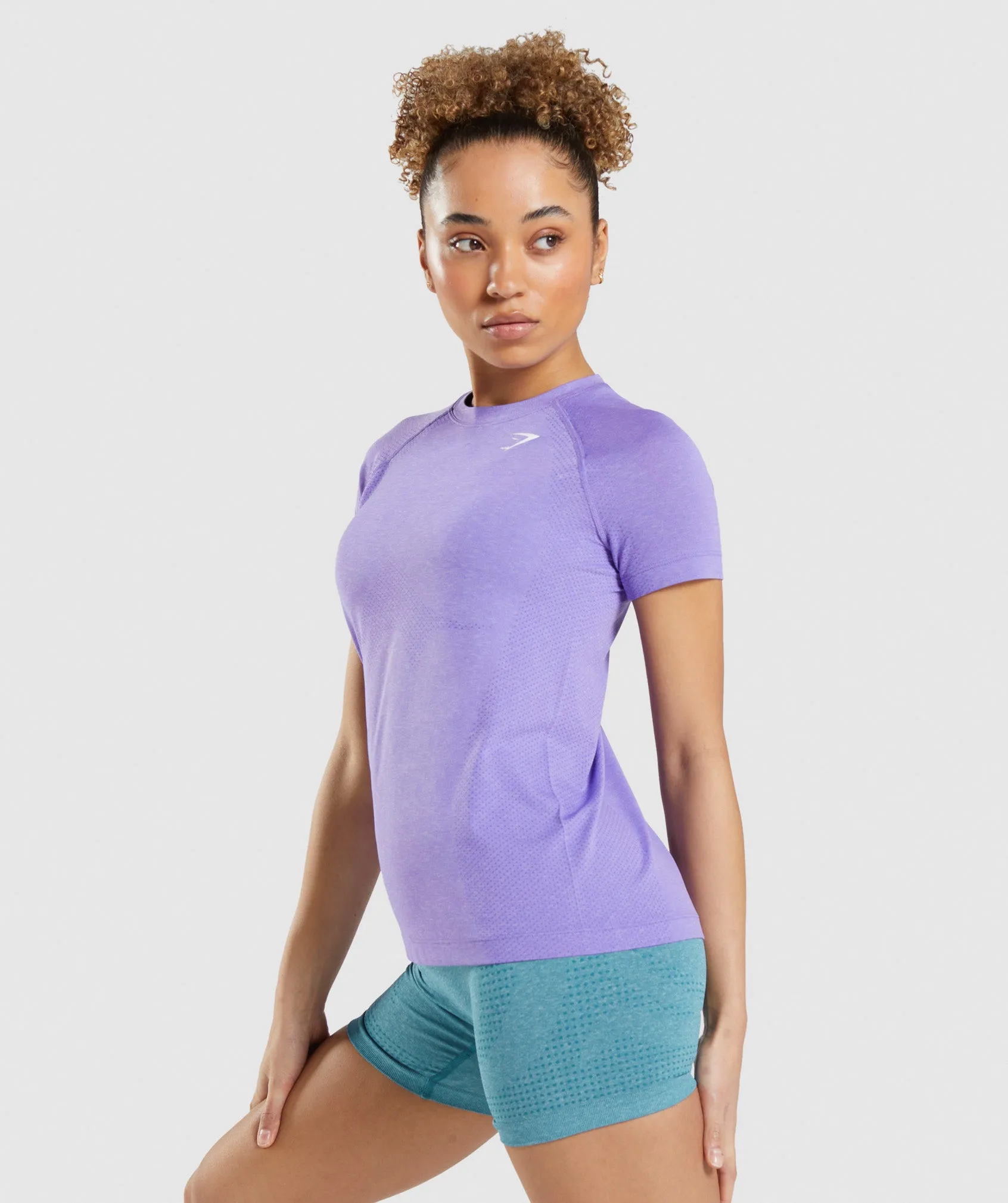 Gymshark Vital Light T-Shirt - Bright Purple Marl sold by Gymshark product image thumbnail 3
