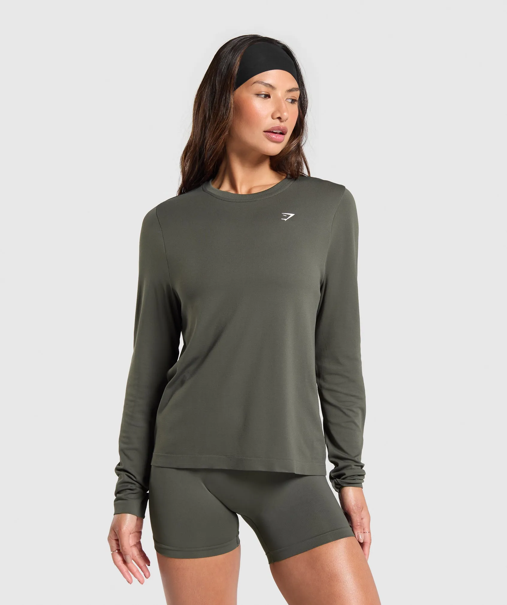 Gymshark Everyday Seamless Long Sleeve Top - Strength Green sold by Gymshark