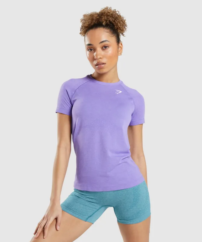 Gymshark Vital Seamless 2.0 Light T-Shirt - Bright Purple Marl sold by Gymshark