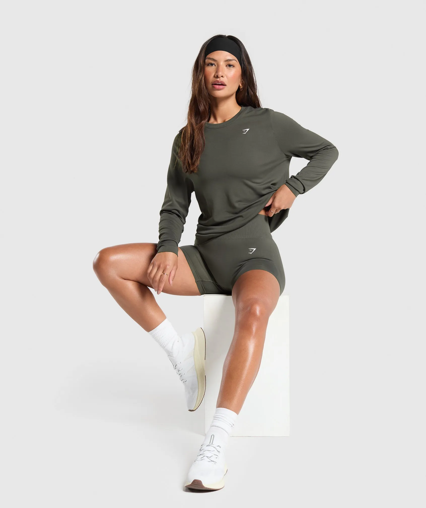 Gymshark Everyday Seamless Long Sleeve Top - Strength Green sold by Gymshark product image thumbnail 4