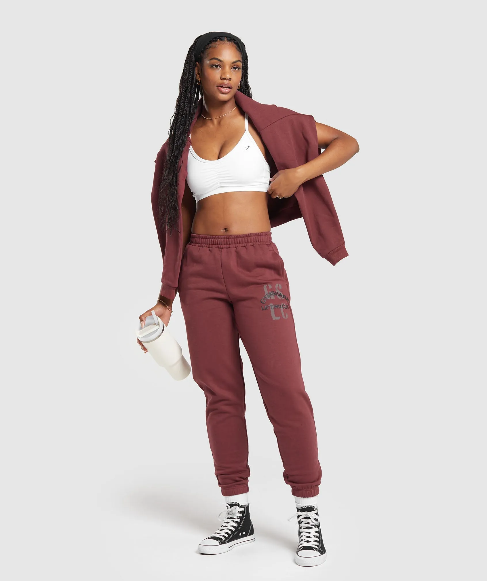 Gymshark Built Graphic Joggers - Washed Burgundy sold by Gymshark product image thumbnail 4