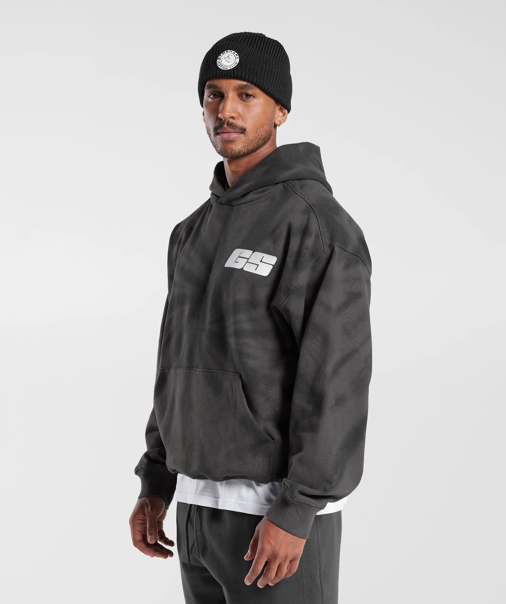 Gymshark Rest Day Hoodie - Silhouette Grey/Black/Spiral Optic Wash sold by Gymshark product image thumbnail 3