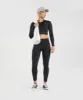 Gymshark Adapt Marl Seamless Long Sleeve Crop Top - Black/Smokey Grey sold by Gymshark