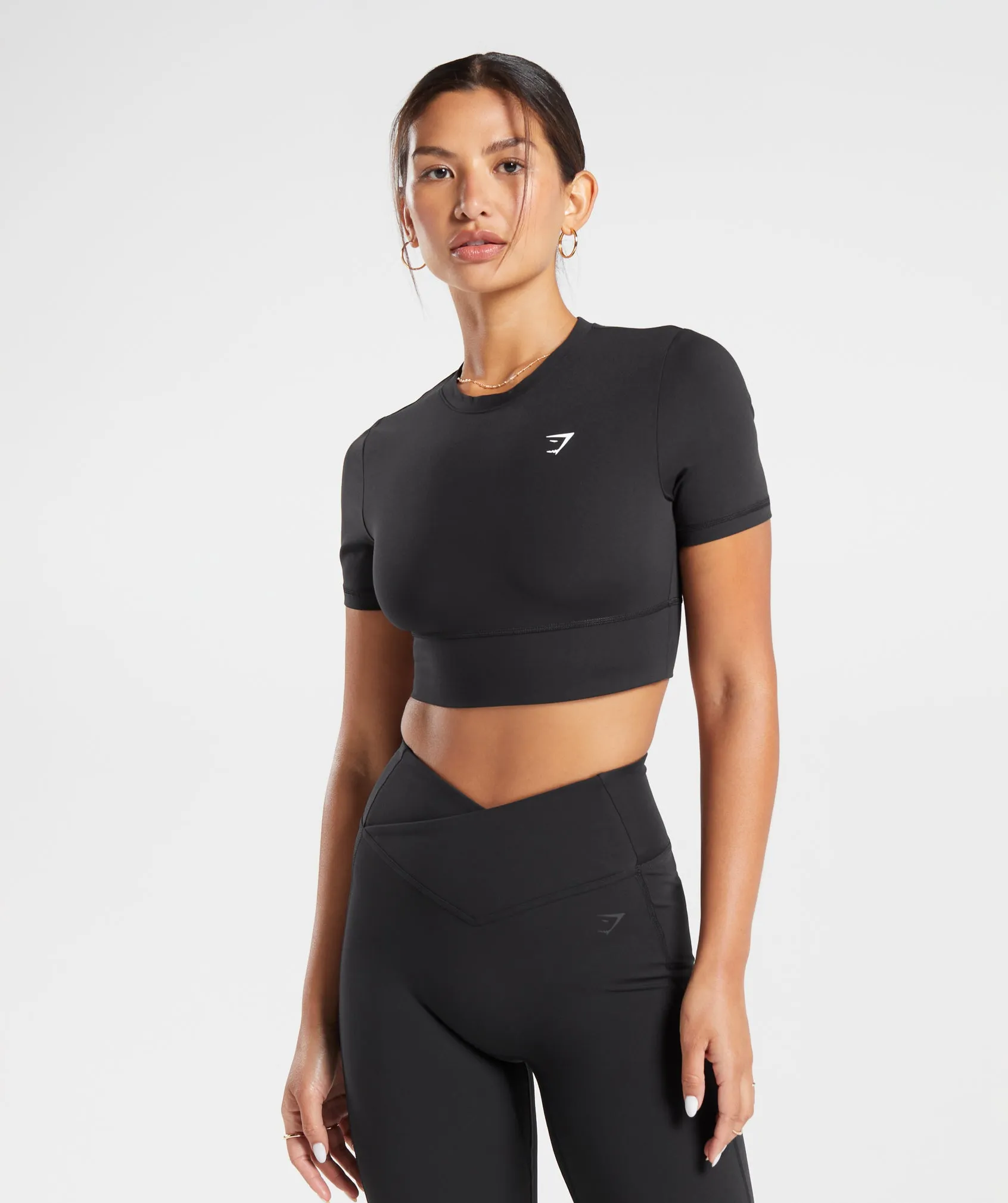 Gymshark Crossover Crop Top - Black sold by Gymshark product image thumbnail 2