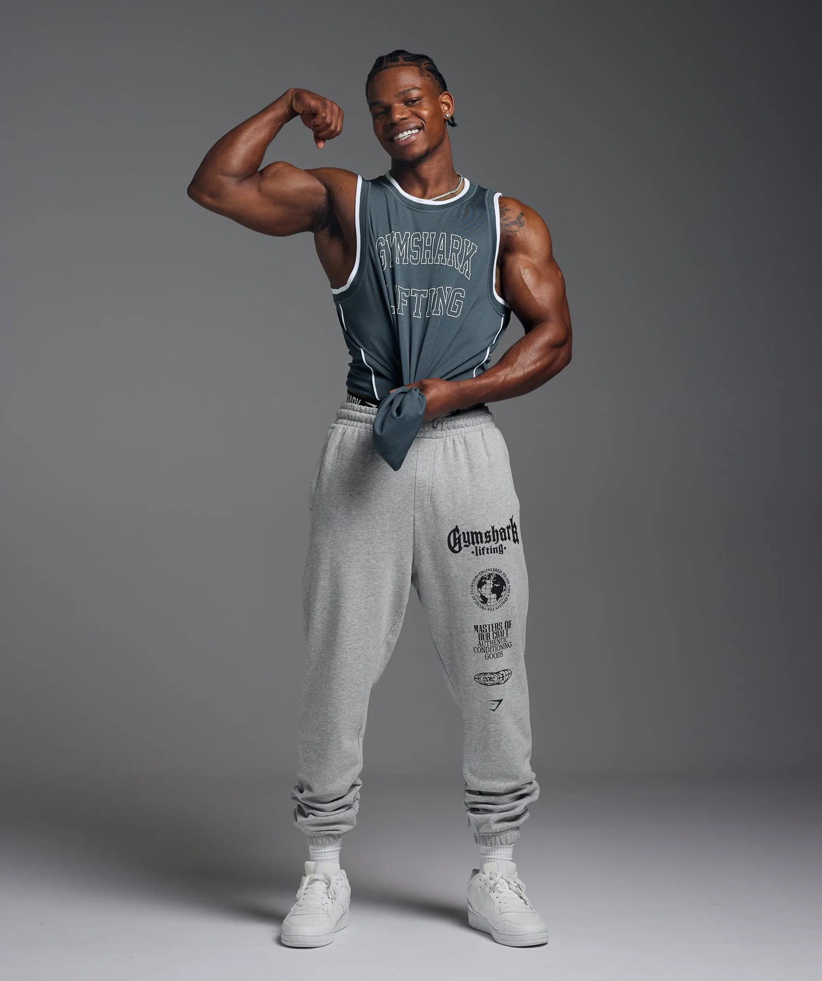 Gymshark Global Lifting Oversized Essential Joggers - Grey sold by Gymshark product image thumbnail 2
