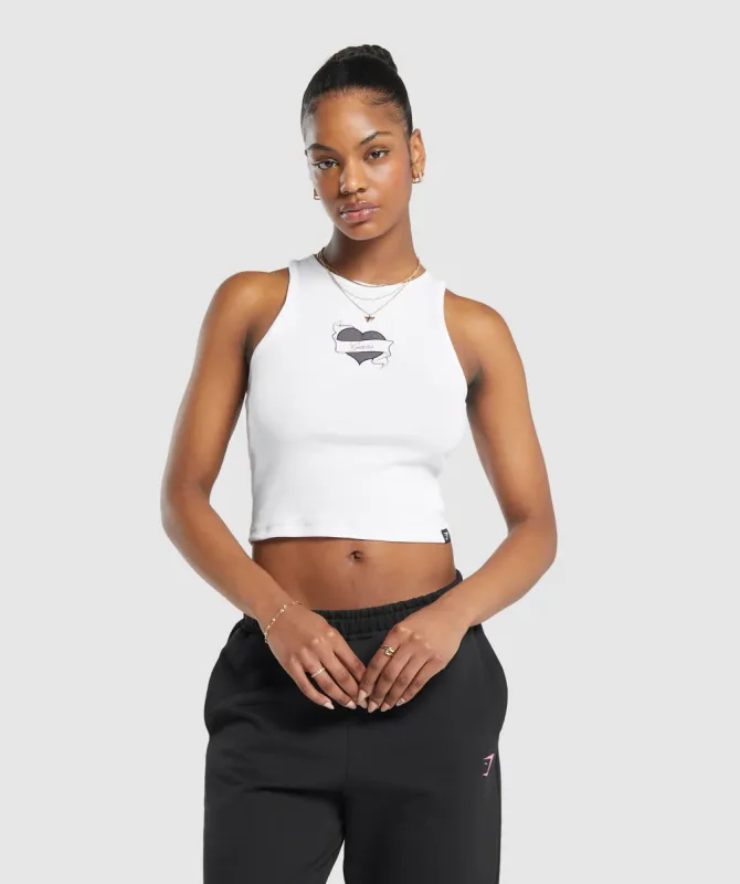 Gymshark Tattoo Midi Tank - White made by Gymshark