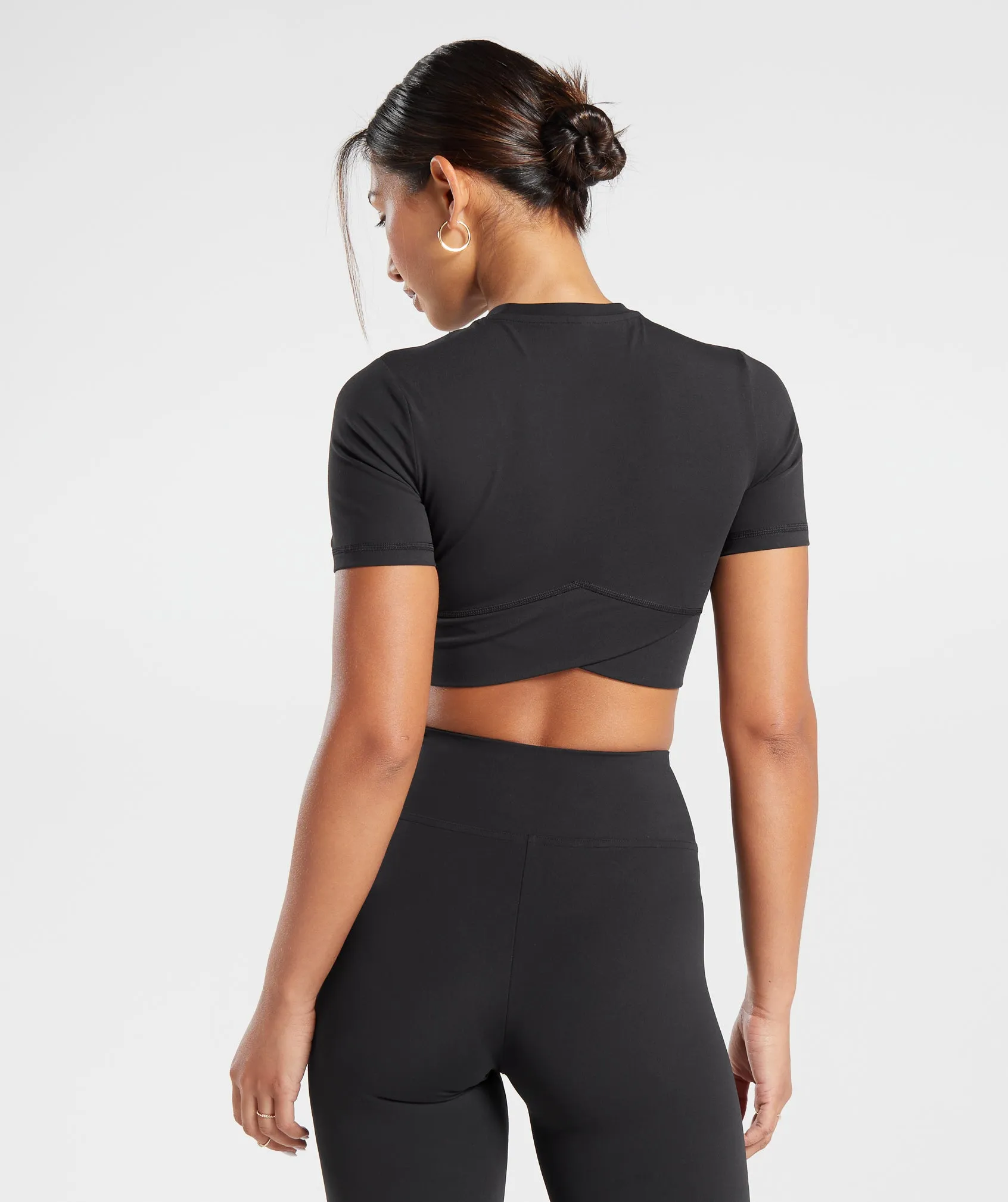 Gymshark Crossover Crop Top - Black sold by Gymshark