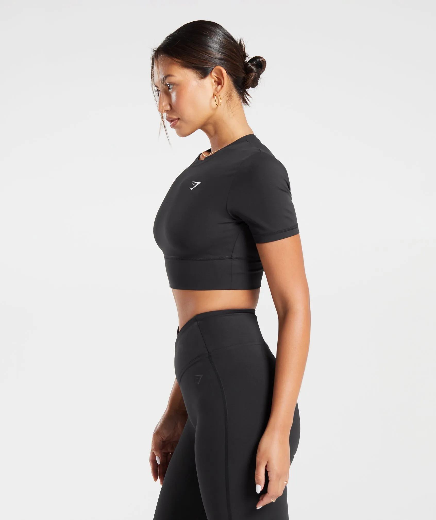 Gymshark Crossover Crop Top - Black sold by Gymshark product image thumbnail 3