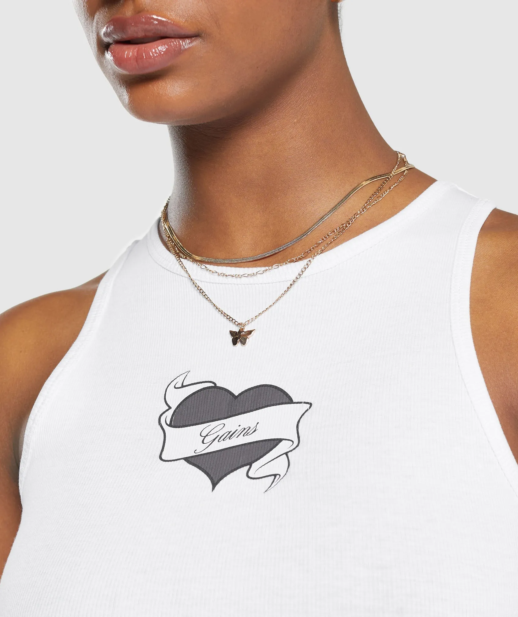 Gymshark Tattoo Midi Tank - White sold by Gymshark product image thumbnail 5