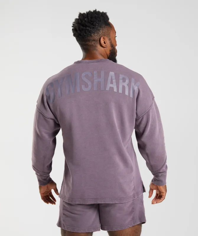 Gymshark Power Washed Crew - Musk Lilac sold by Gymshark
