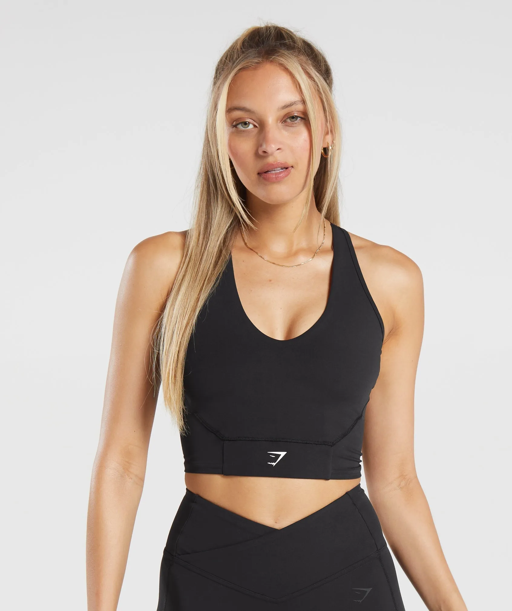 Gymshark Crop Mesh Tank - Black sold by Gymshark
