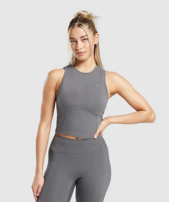 Gymshark Rest Day Cotton Contour Tank - Brushed Grey sold by Gymshark