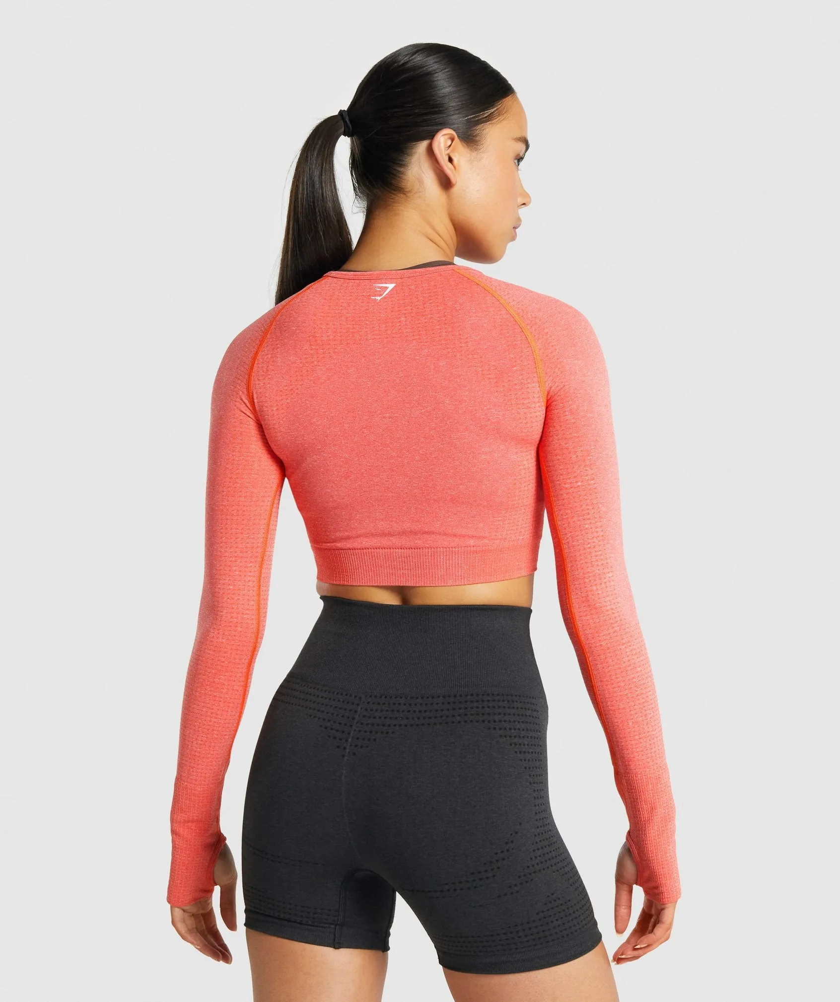 Gymshark Vital Seamless 2.0 Long Sleeve Crop Top - Orange Marl sold by Gymshark product image thumbnail 2