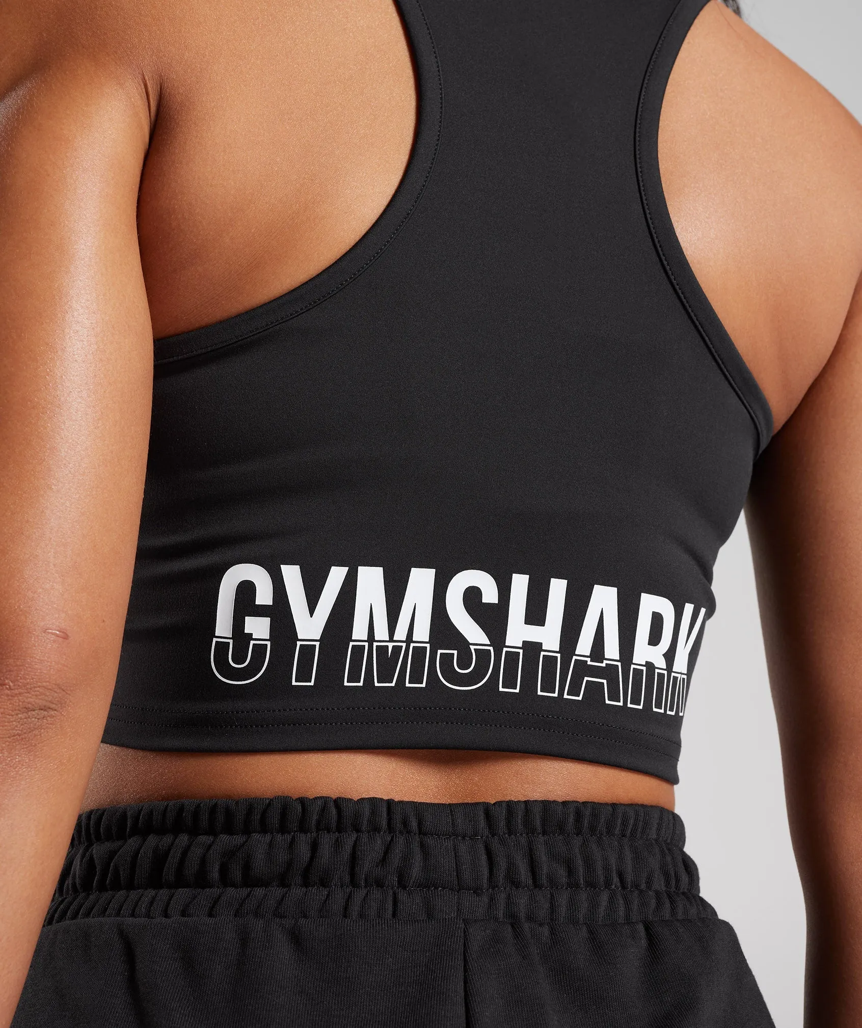 Gymshark Fraction Crop Tank - Black sold by Gymshark product image thumbnail 4