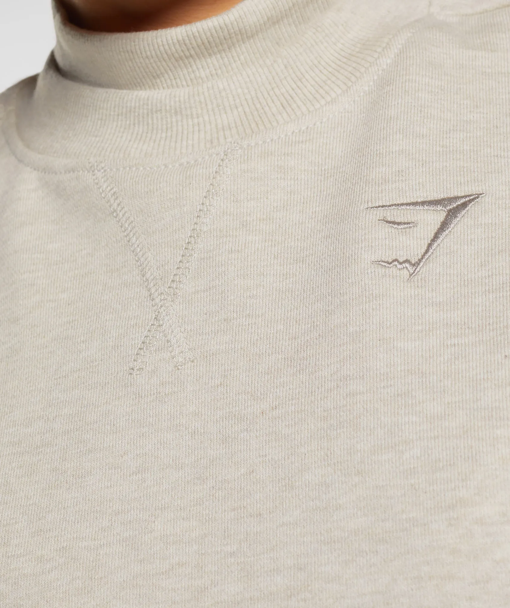 Gymshark Rest Day Sweats Cropped Pullover - Sand Marl sold by Gymshark product image thumbnail 5