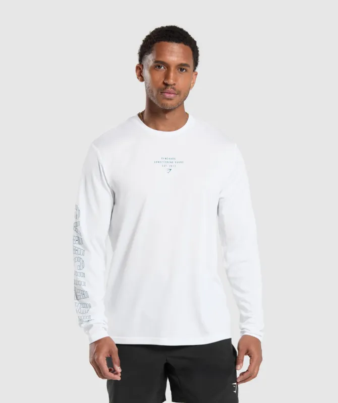 Gymshark Conditioning Goods Long Sleeve T-Shirt - White sold by Gymshark