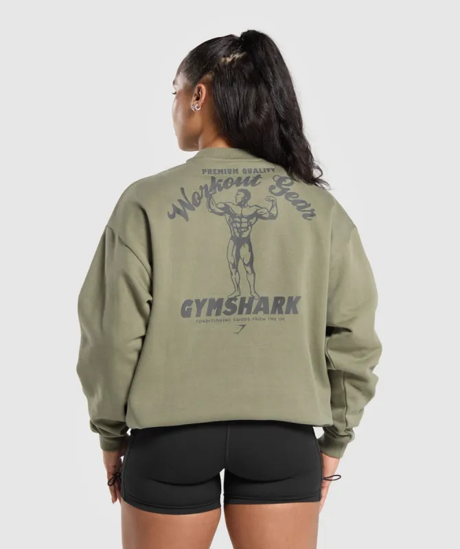 Gymshark Workout Gear Oversized Sweatshirt - Utility Green sold by Gymshark