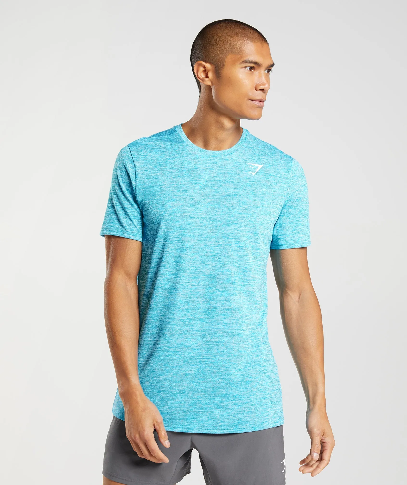Gymshark Arrival Marl T-Shirt - Shark Blue/White Marl sold by Gymshark