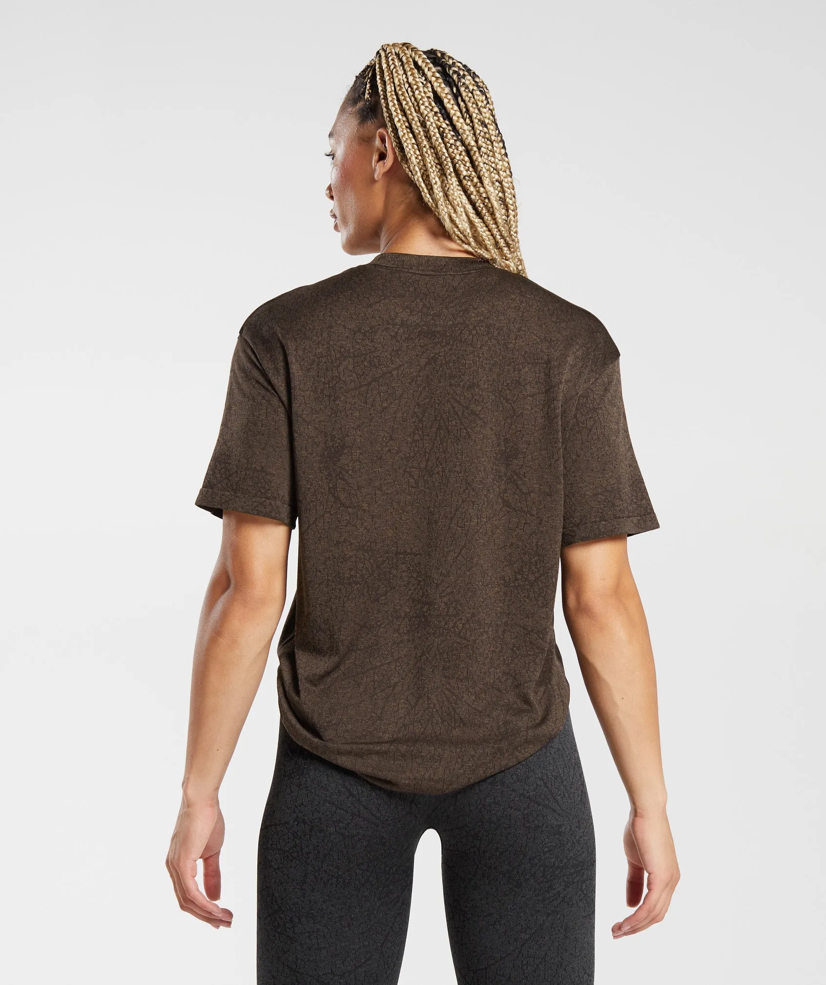 Gymshark Adapt Pattern Seamless Loose Top - Woodland Brown/Soul Brown sold by Gymshark product image thumbnail 2