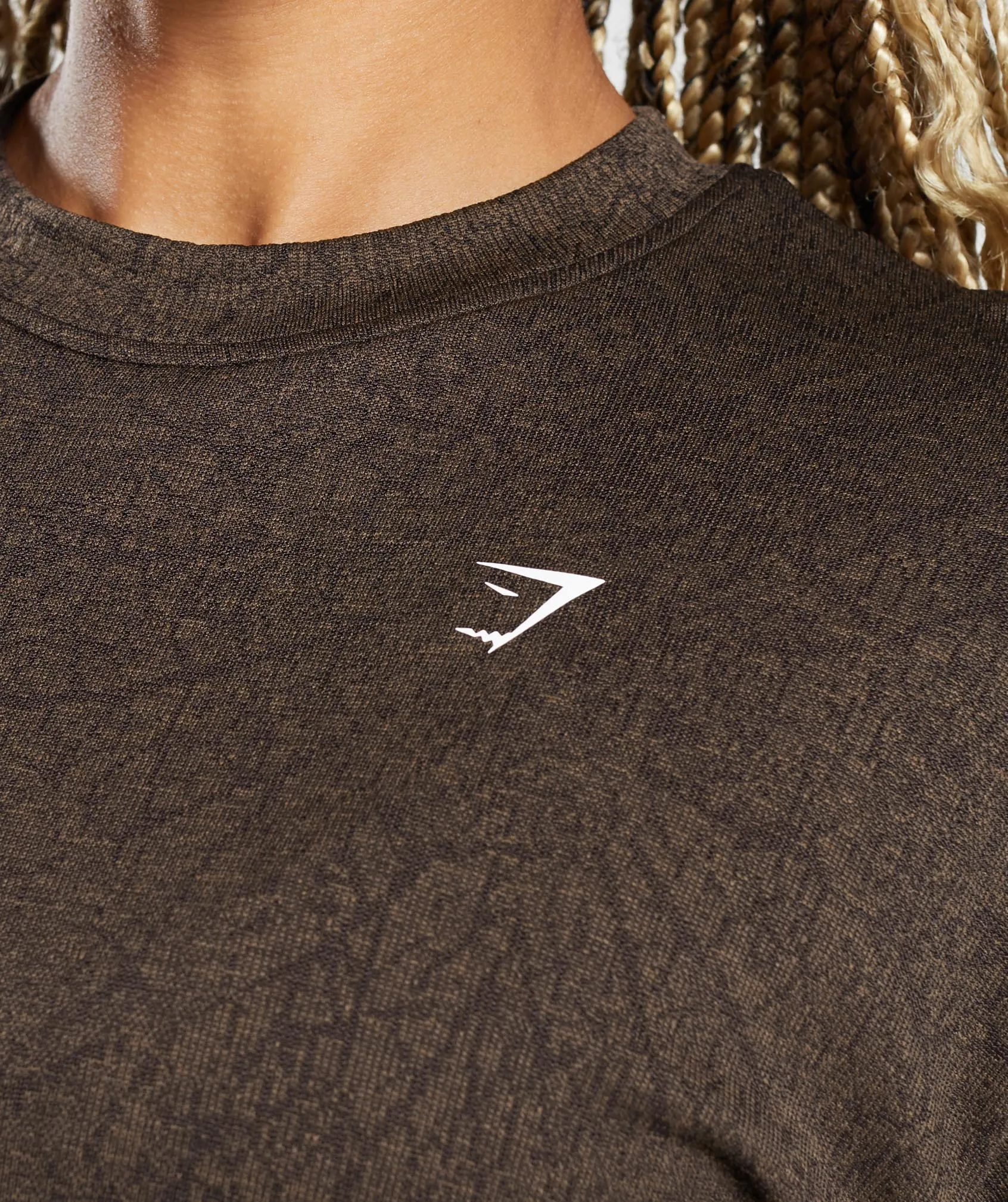 Gymshark Adapt Pattern Seamless Loose Top - Woodland Brown/Soul Brown sold by Gymshark product image thumbnail 3