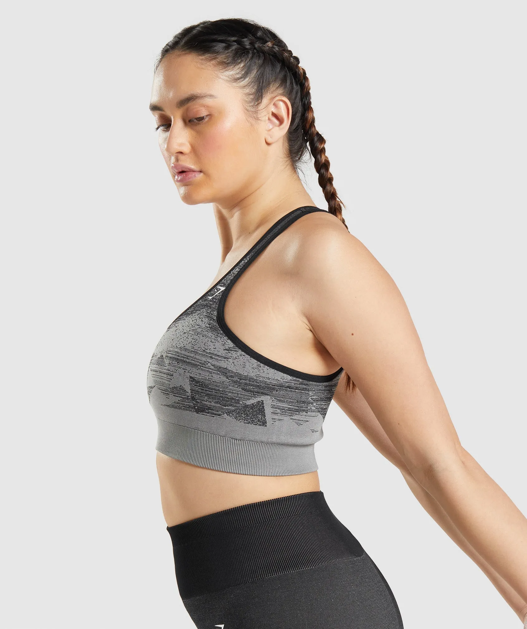 Gymshark Adapt Ombre Seamless Sports Bra - Triangle | Black Print sold by Gymshark product image thumbnail 3